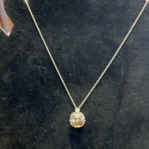 Brighton Elegant Silver Plated Necklace with faceted crystal pendant